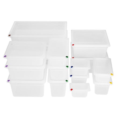 Hygiplas Click PP GN Container 1/3 with Lid & 7 Colour Clips 150mm 5.3Ltr (4 Pack) - FZ093 - 5