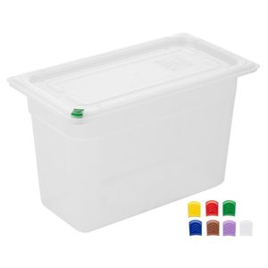 Hygiplas Click PP GN Container 1/3 with Lid & 7 Colour Clips 200mm 6.9Ltr (4 Pack) - FZ094 - 3
