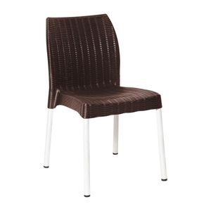 Bolero Elements Polypropylene Rattan Side Chairs Dark Brown (4 Pack) - JA914 - 1