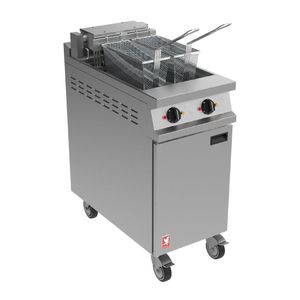 Falcon Dominator Plus E3845 Twin Pan Electric Fryer on Castors - JB736 - 1