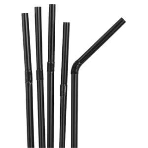 Fiesta Black Flexible Straws - Case: 250 - CE311 - 1