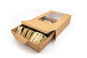 Small Kraft Platter Box & Insert (11902 & 11910) (Full Case of 50 sleeves 50 inserts) - GP543008F - 1