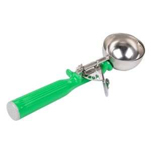 Vollrath 2 2/3oz Disher Green Handle - 1