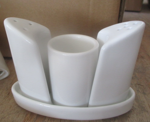 GenWare Porcelain 4 Piece Condiment Set (Pack of 6) - 306104 - 3