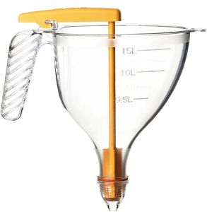 Matfer Clear Copolyester Graduated Piston Funnel With Holder And 4 Nozzle - 1.5 L - 11406-01 - 1
