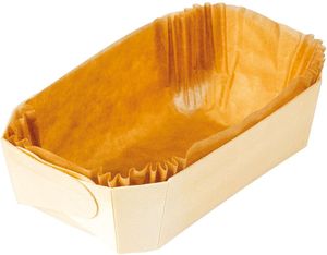 Box Of 200 Wooden Moulds With Paper Lining, Suitable For Baking And Sale Of Nordic Bread 140x95x55 Mm 30 Cl - 364005 - 1