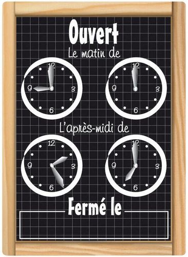 Brown Background Clock Sign With Labels - 691593 - 1