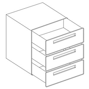 Diamond KF3 Option: Double Drawer 1/3 X 3, Refrigerated Counter Reserve - KF3 - 1