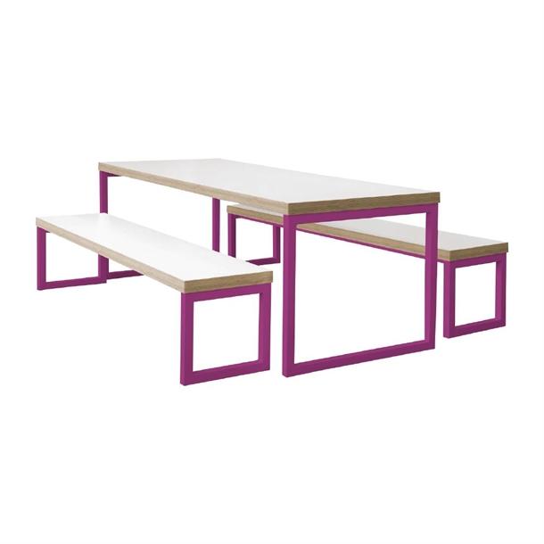 Bolero Dining Table White with Pink Frame 7ft - Case of 1 - DM658 - 2