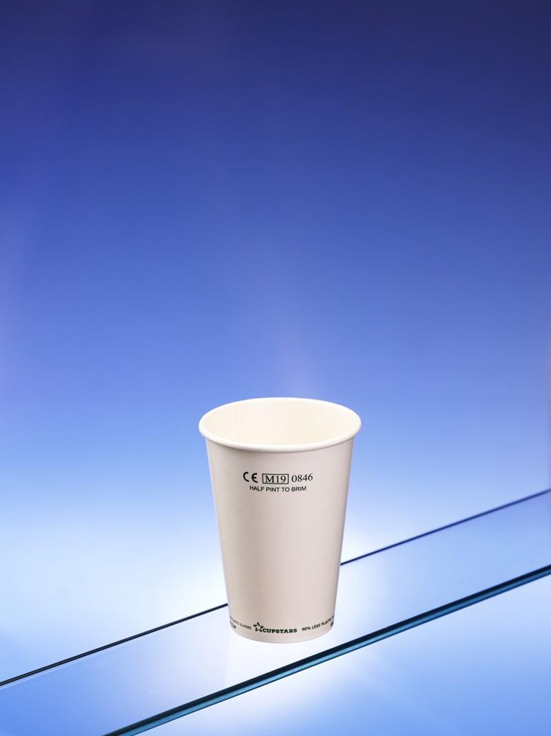 Cupstars CE Marked Paper Half Pint Cup to Brim White - Case 1000 - CS300CE - 2
