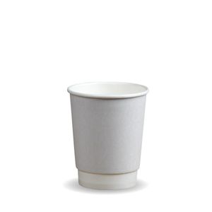 8oz White Double Wall Compostable Hot Cups (Case of 500) - 116304 - 1