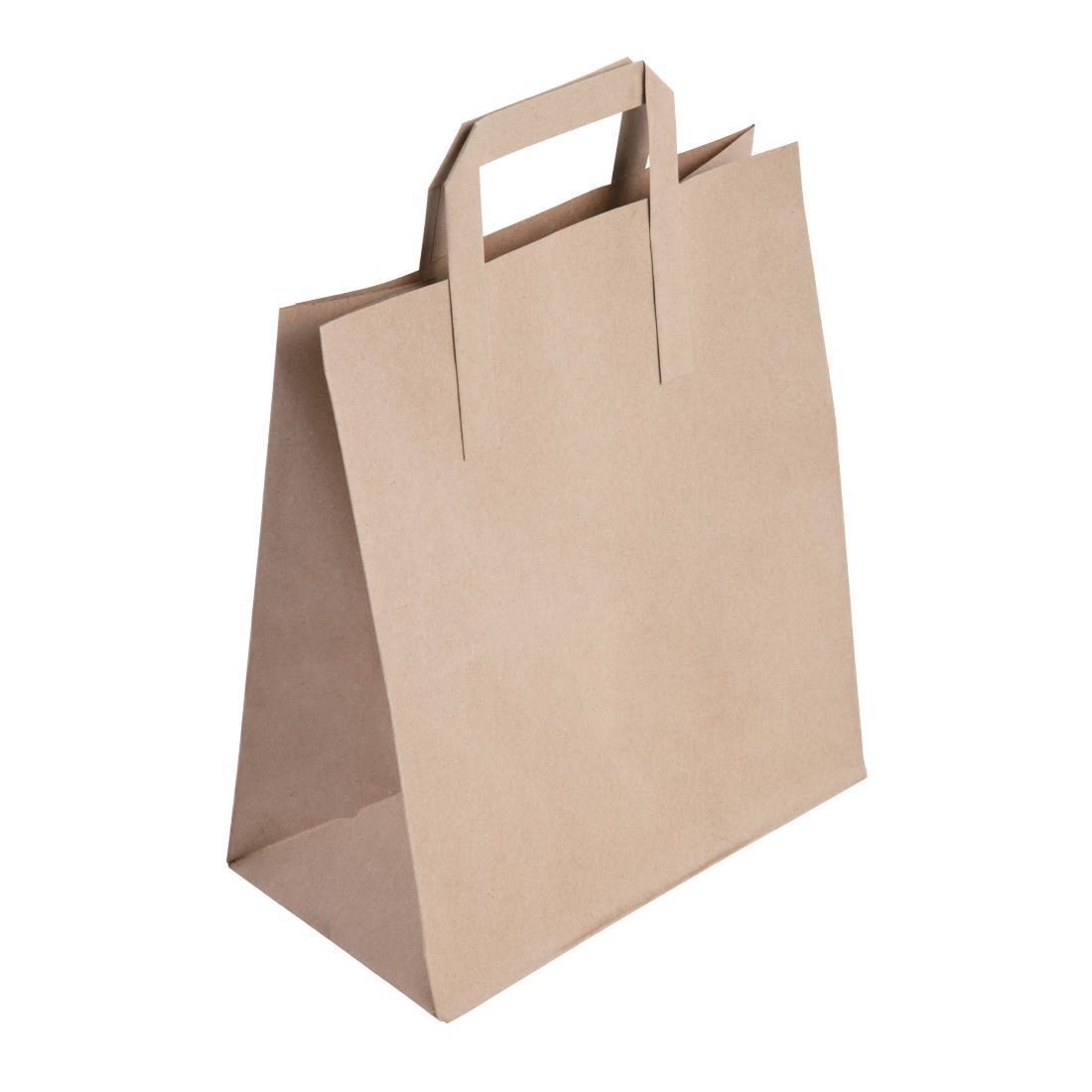 Fiesta Compostable Green Compostable Recycled Brown Paper Carrier Bags Large (Pack of 250) - CF592  - 3