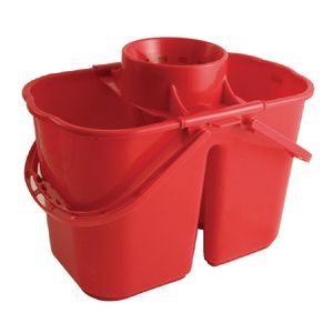 Jantex Colour Coded Twin Mop Buckets Red - CD502 - 1