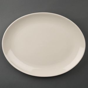 Olympia Ivory Oval Coupe Plates 330mm (Pack of 6) - U128  - 1