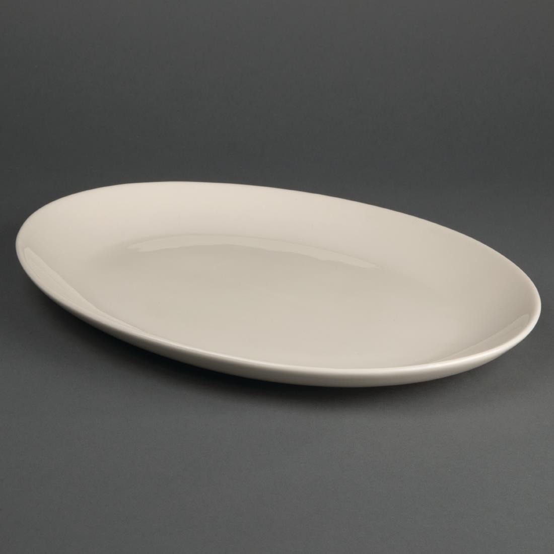 Olympia Ivory Oval Coupe Plates 330mm (Pack of 6) - U128  - 3