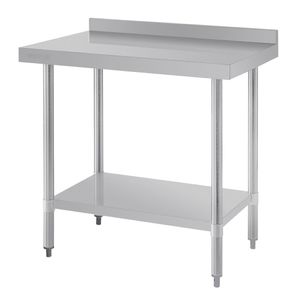 Vogue Stainless Steel Prep Table with Upstand 900mm - T380  - 1