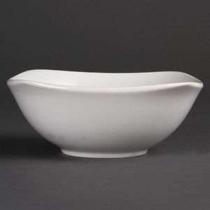 Olympia Whiteware Rounded Square Bowls 180mm (Pack of 12) - U174  - 1