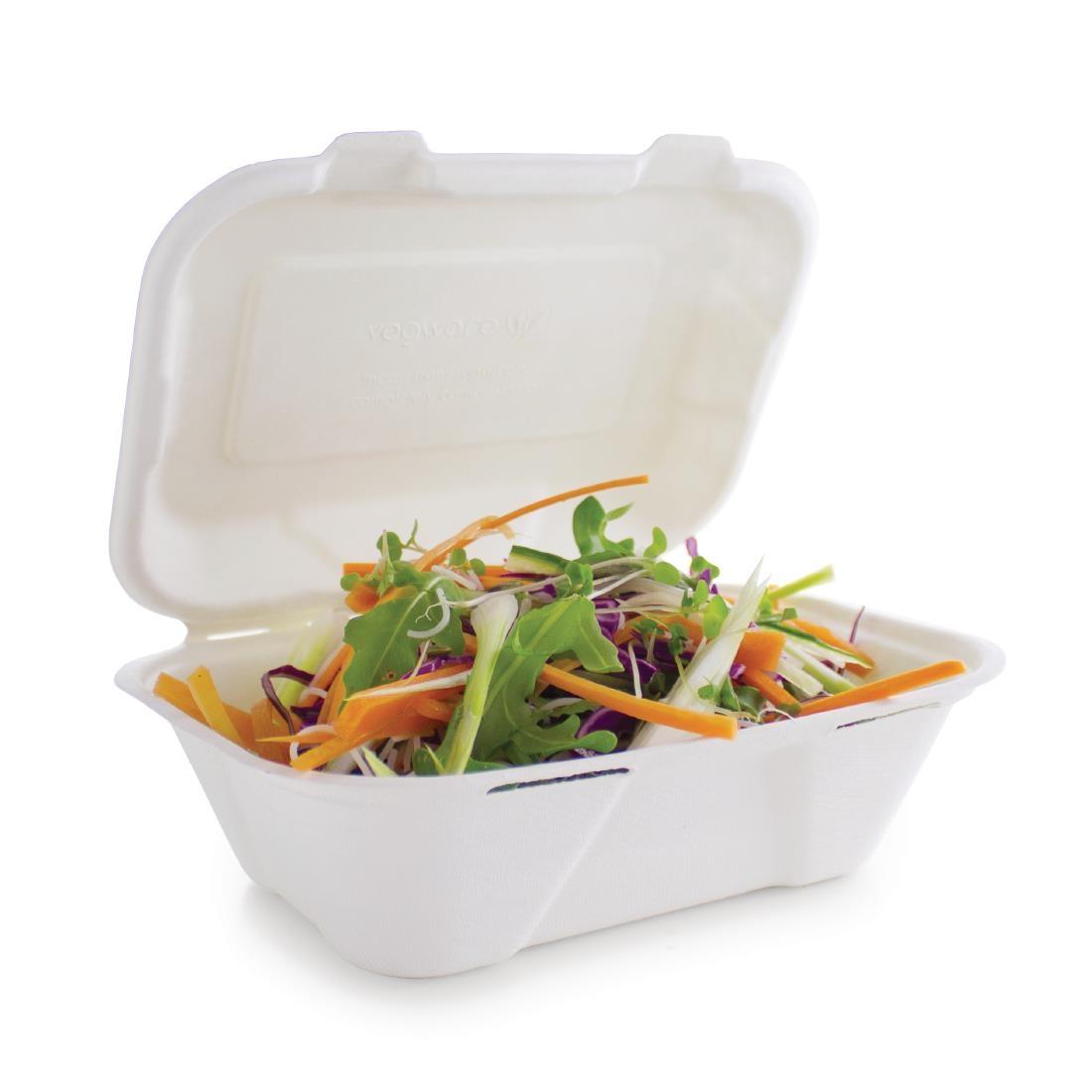 Vegware Compostable Bagasse Clamshell Hinged Meal Boxes 228mm - GH026  - 5