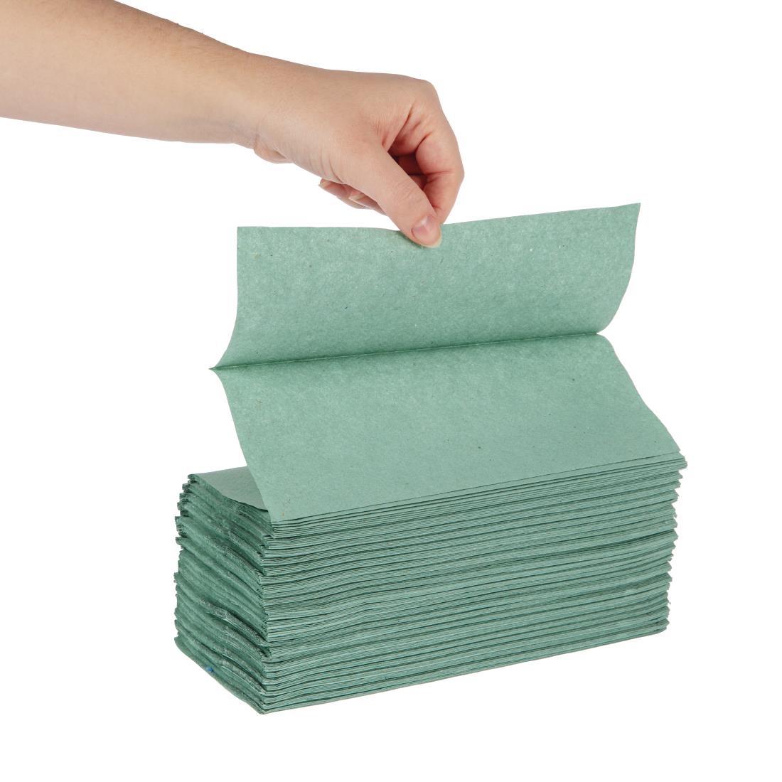 Jantex Z Fold Paper Hand Towels Green 1-Ply 250 Sheets (Pack of 12) - DL923  - 4