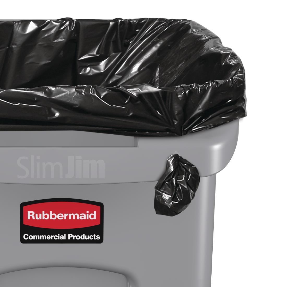 Rubbermaid Slim Jim Container With Venting Channels Grey 60Ltr - F603  - 4