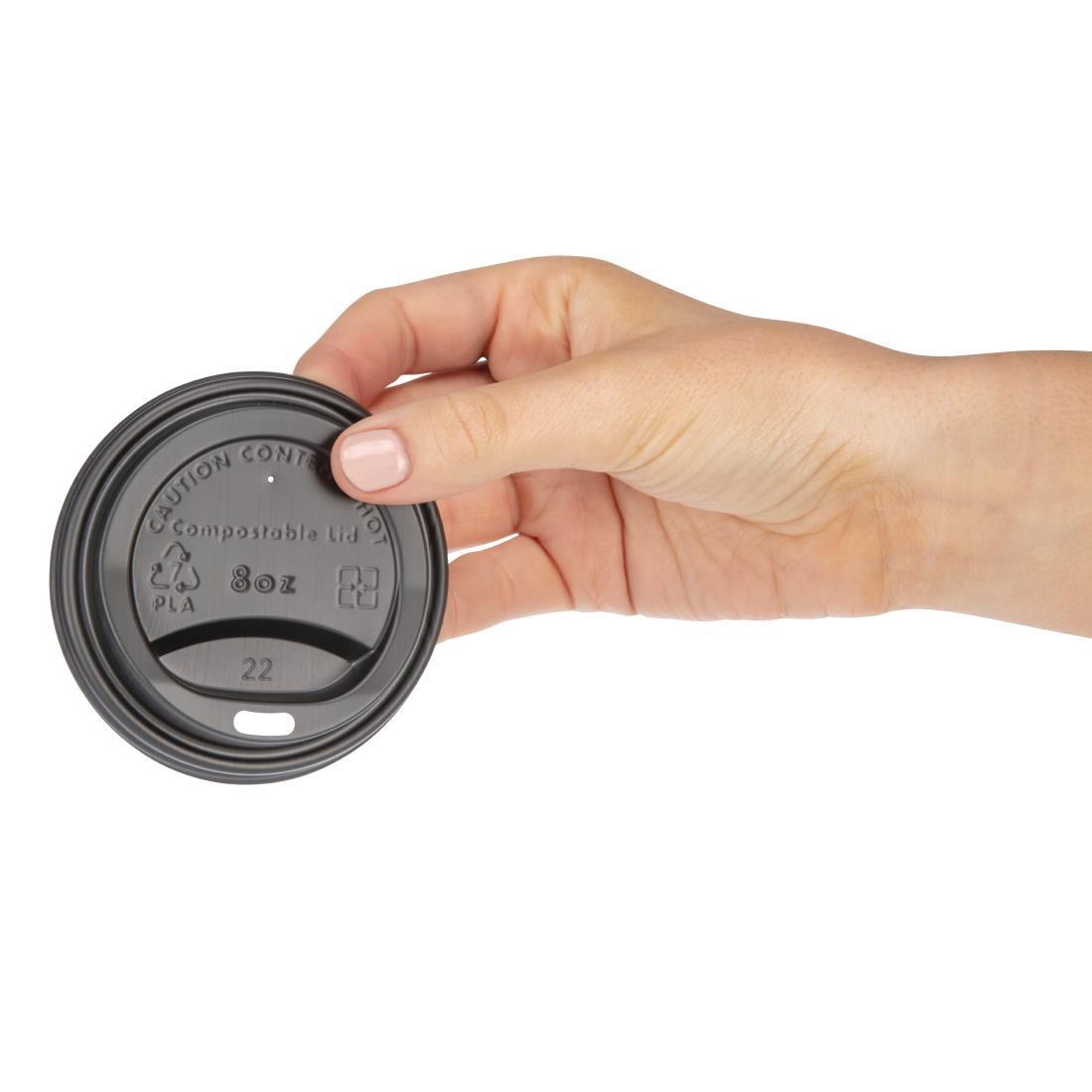 Fiesta Compostable Coffee Cup Lids 225ml / 8oz (Pack of 50) - DS054  - 4