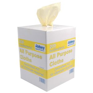 Robert Scott All-Purpose Antibacterial Cleaning Cloths Yellow (200 Pack) - DN845  - 1