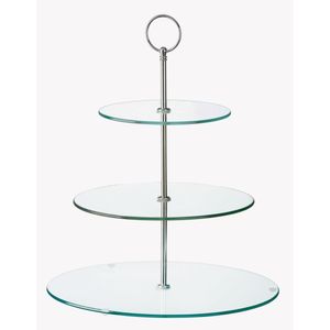 Glass Three Tiered Afternoon Tea Cake Stand - GL080  - 1