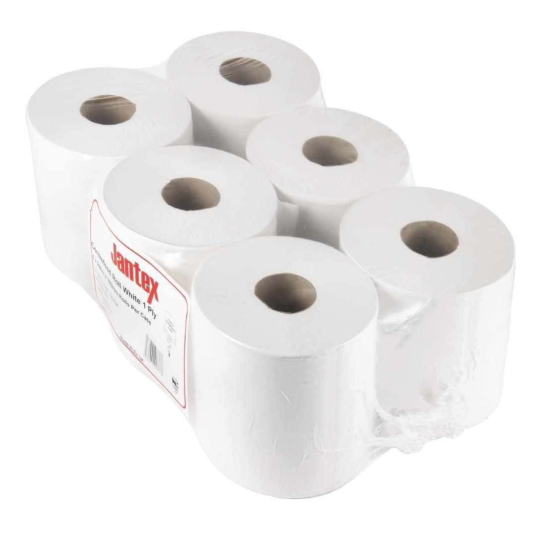 Jantex Centrefeed White Rolls 1-Ply 288m (Pack of 6) - GD834  - 3