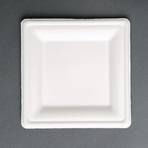 Fiesta Compostable Bagasse Square Plates 159mm (Pack of 50) - FC518  - 1