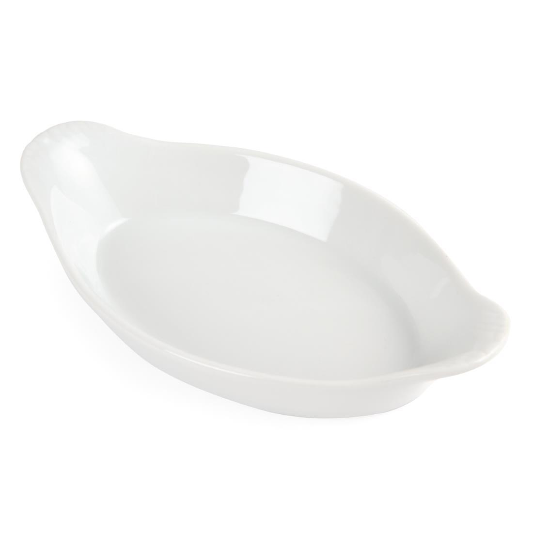 Olympia Whiteware Oval Eared Dishes 204mm (Pack of 6) - W441  - 4