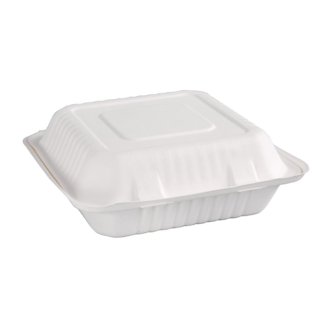 Fiesta Compostable Bagasse Hinged Food Containers 236mm (Pack of 200) - FC527  - 2