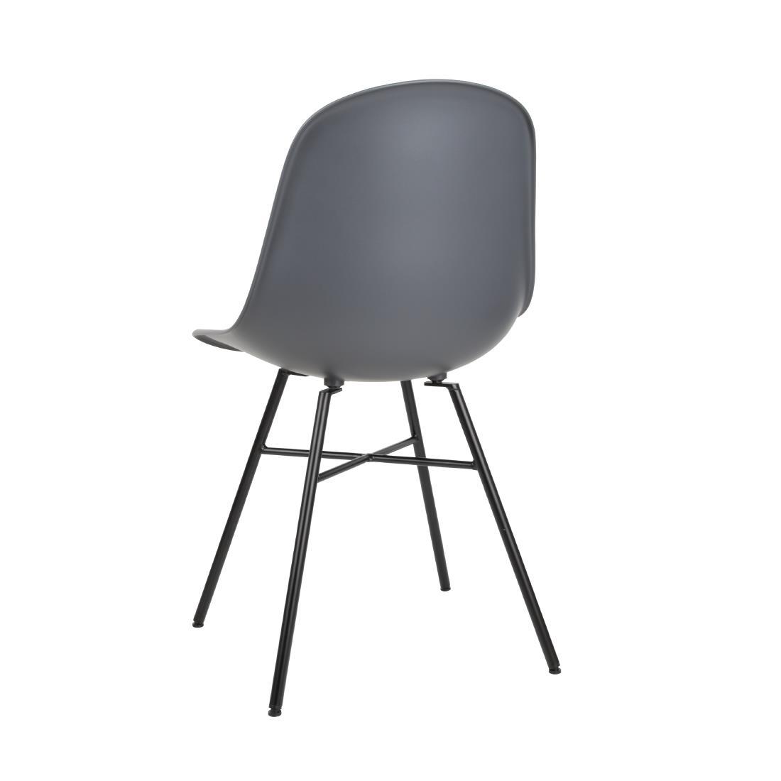 Bolero Arlo Side Chairs with Metal Frame Charcoal (Pack of 2) - DY347  - 3