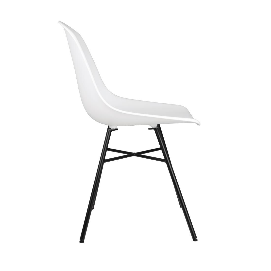 Bolero Arlo Side Chairs with Metal Frame White (Pack of 2) - DY348  - 2