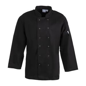 Whites Vegas Unisex Chefs Jacket Long Sleeve Black 4XL - A438-4XL  - 1