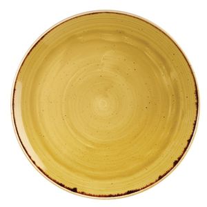 Churchill Stonecast Round Coupe Plate Mustard Seed Yellow 288mm (Pack of 12) - DF784  - 1