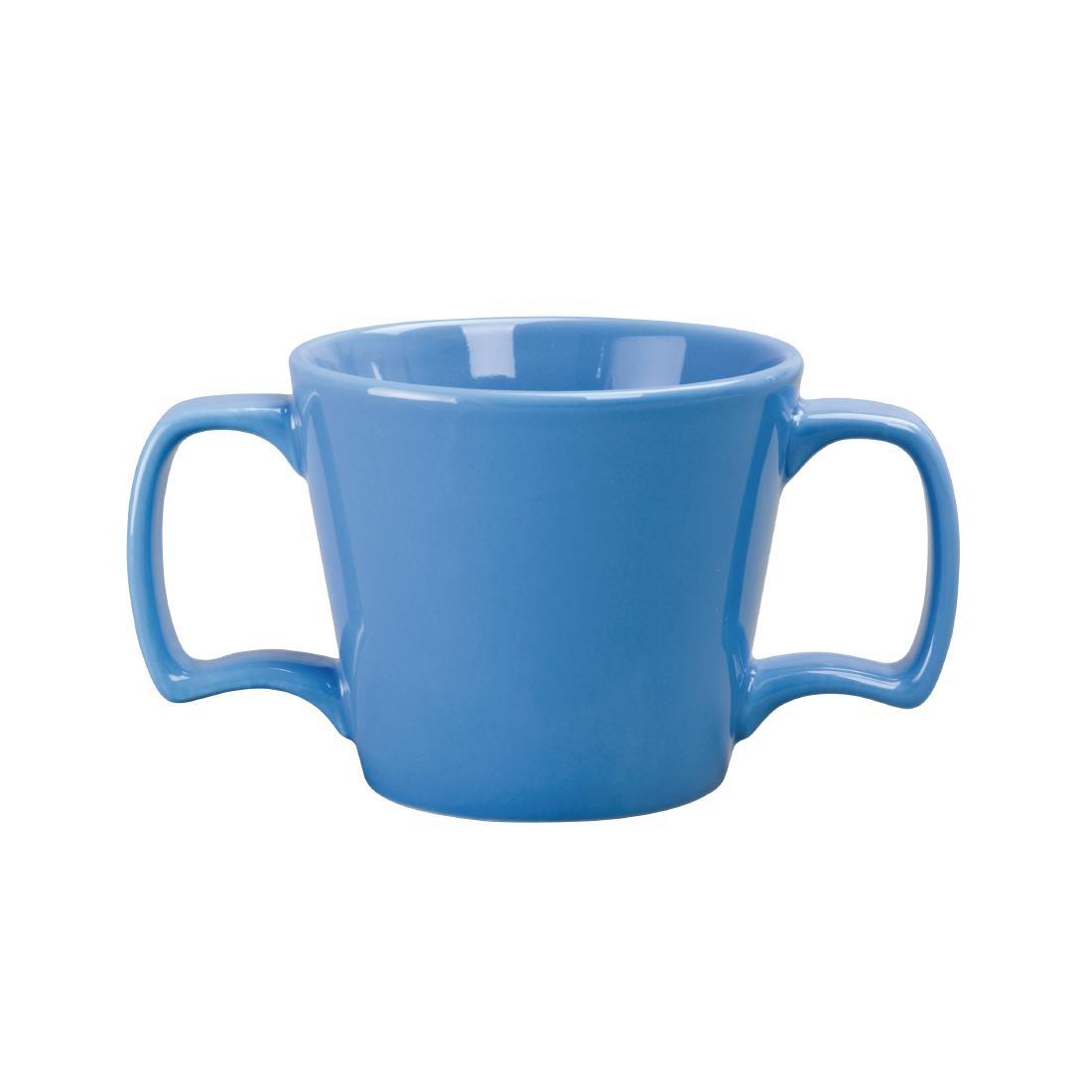 Olympia Heritage Double Handle Mug Blue 300ml (Pack of 6) - DW143  - 1