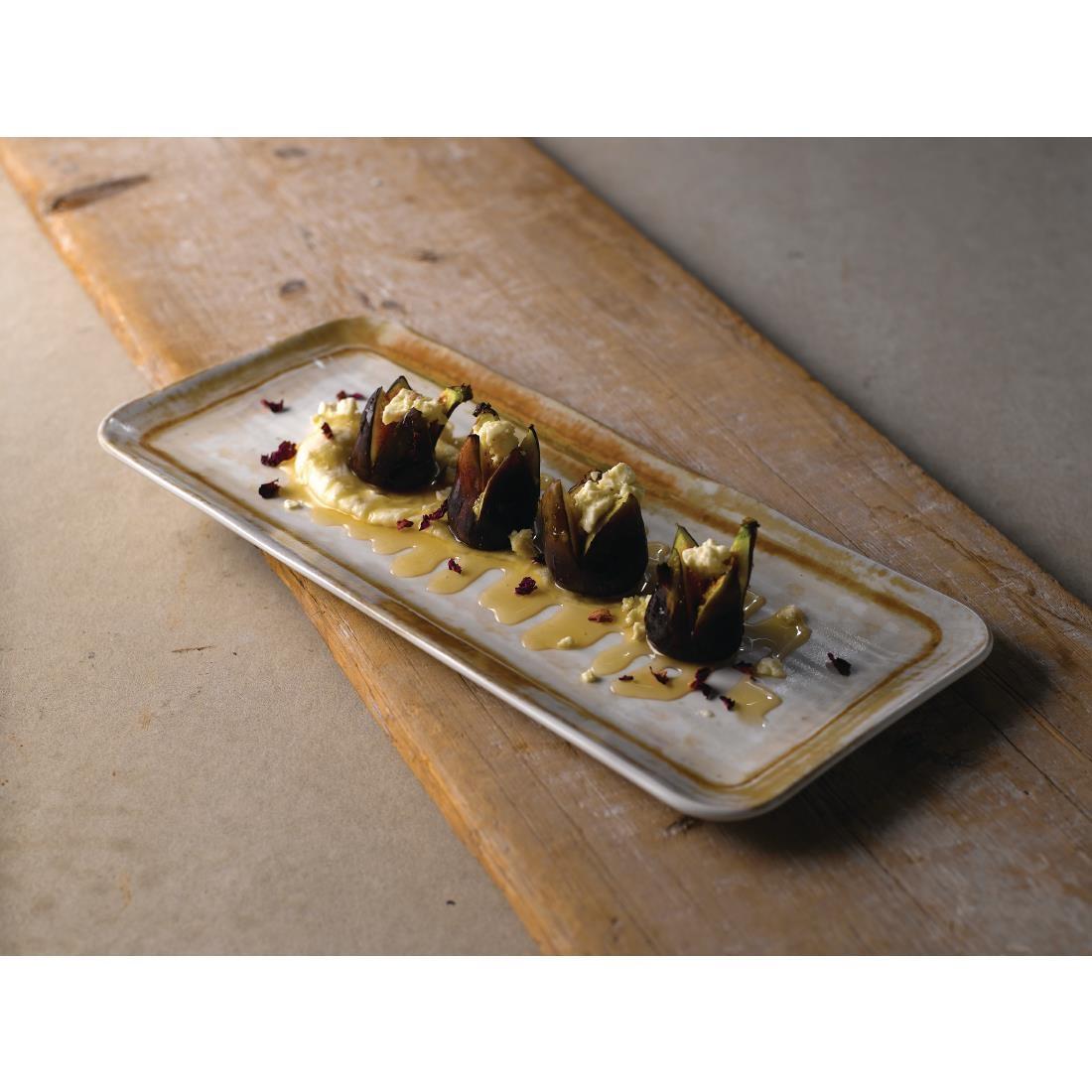 Dudson Sandstone Organic Coupe Rect Platter 349 x 158mm (Pack of 6) - FR103  - 2