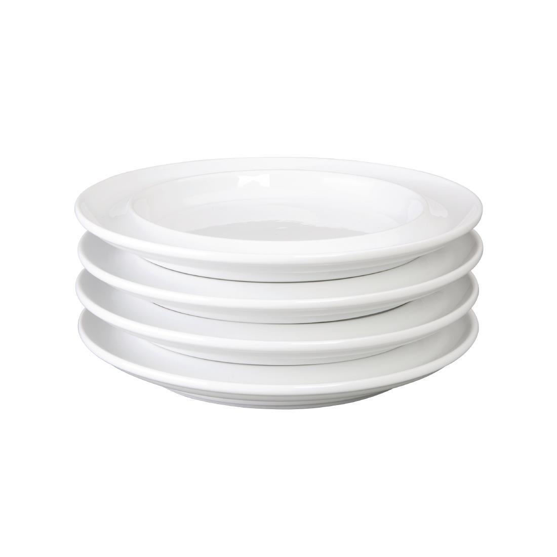 Olympia Heritage Raised Rim Plates White 203mm (Pack of 4) - DW152  - 4
