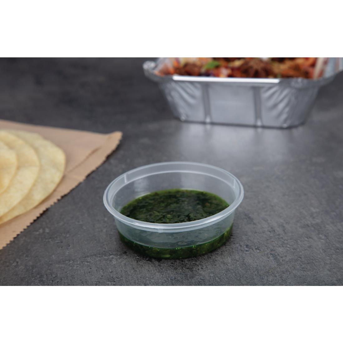 Fiesta Recyclable Plastic Microwavable Deli Pots 50ml / 1.75oz (Pack of 100) - CT285  - 5