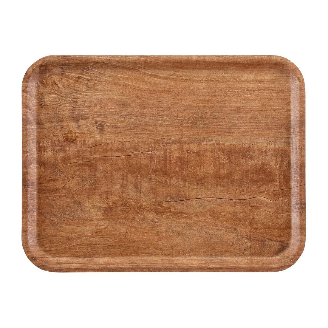Cambro Madeira Laminate Canteen Tray Brown Olive 460mm - DR589  - 1