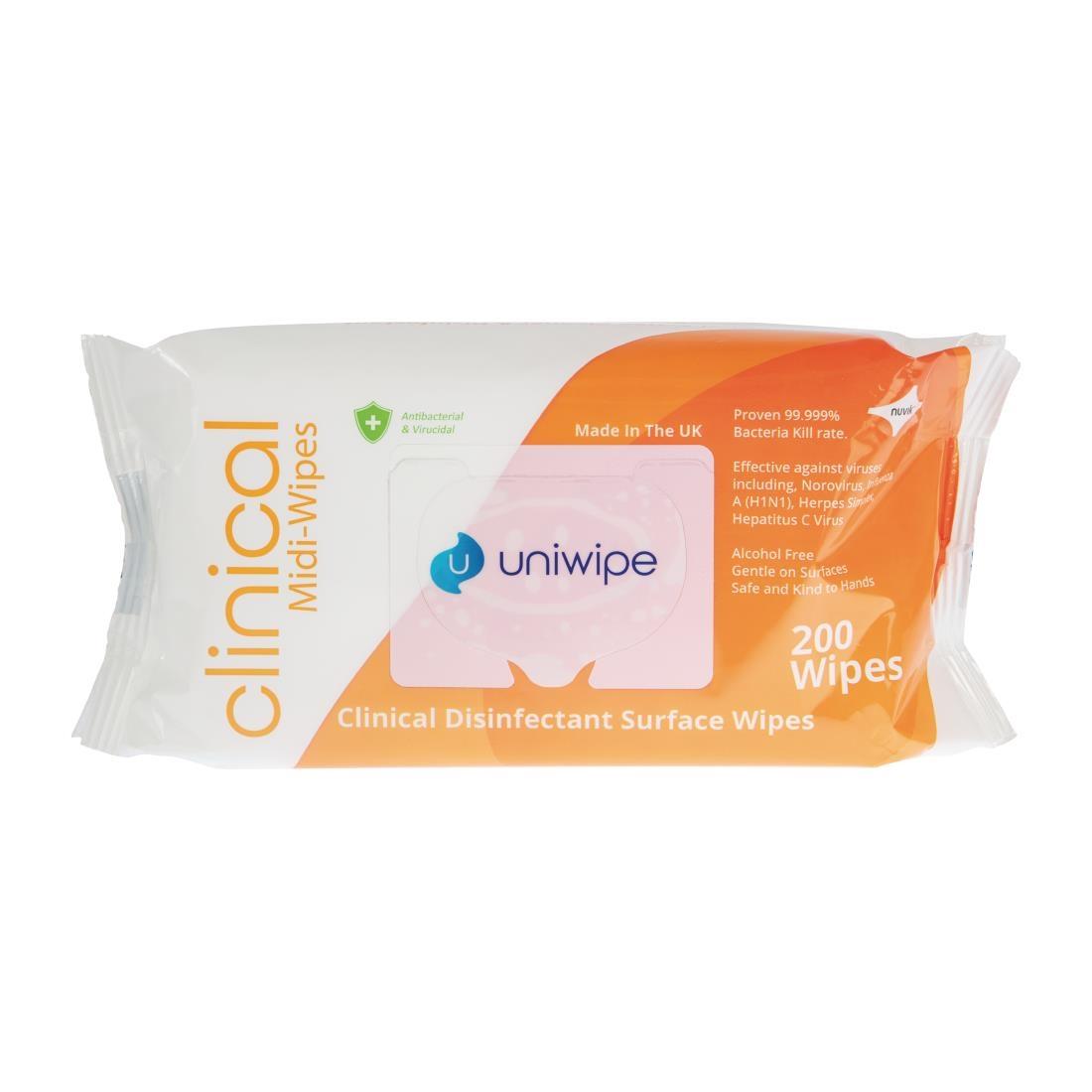 Uniwipe Clinical Disinfectant Surface Wipes (Pack of 200) - DF234  - 1