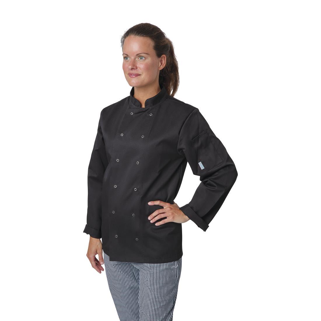 Whites Vegas Unisex Chefs Jacket Long Sleeve Black M - A438-M  - 2