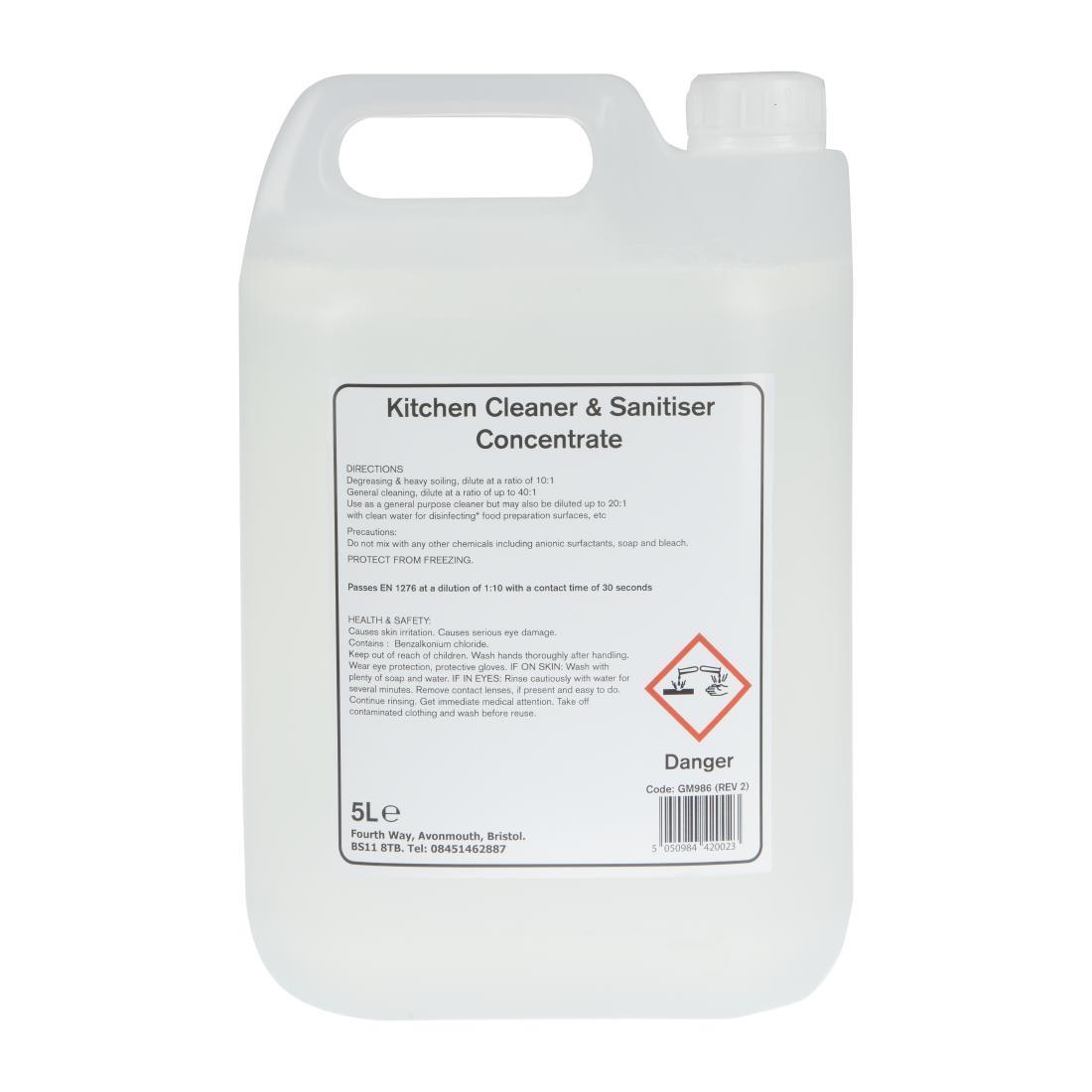 Jantex Pro Kitchen Cleaner and Sanitiser Concentrate 5Ltr - GM986  - 3