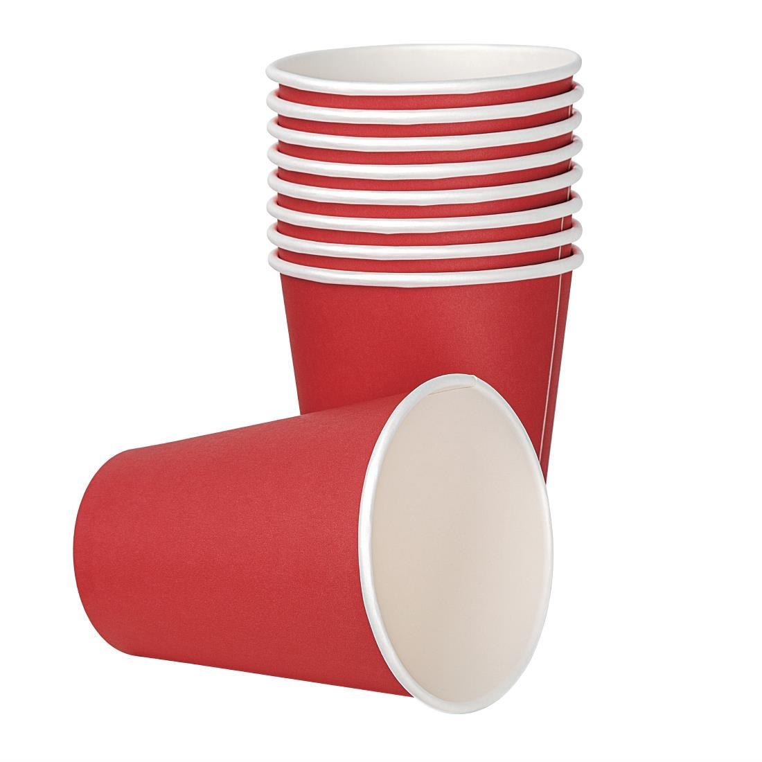 Fiesta Recyclable Single Wall Takeaway Coffee Cups Red 340ml / 12oz (Pack of 50) - GP407  - 2