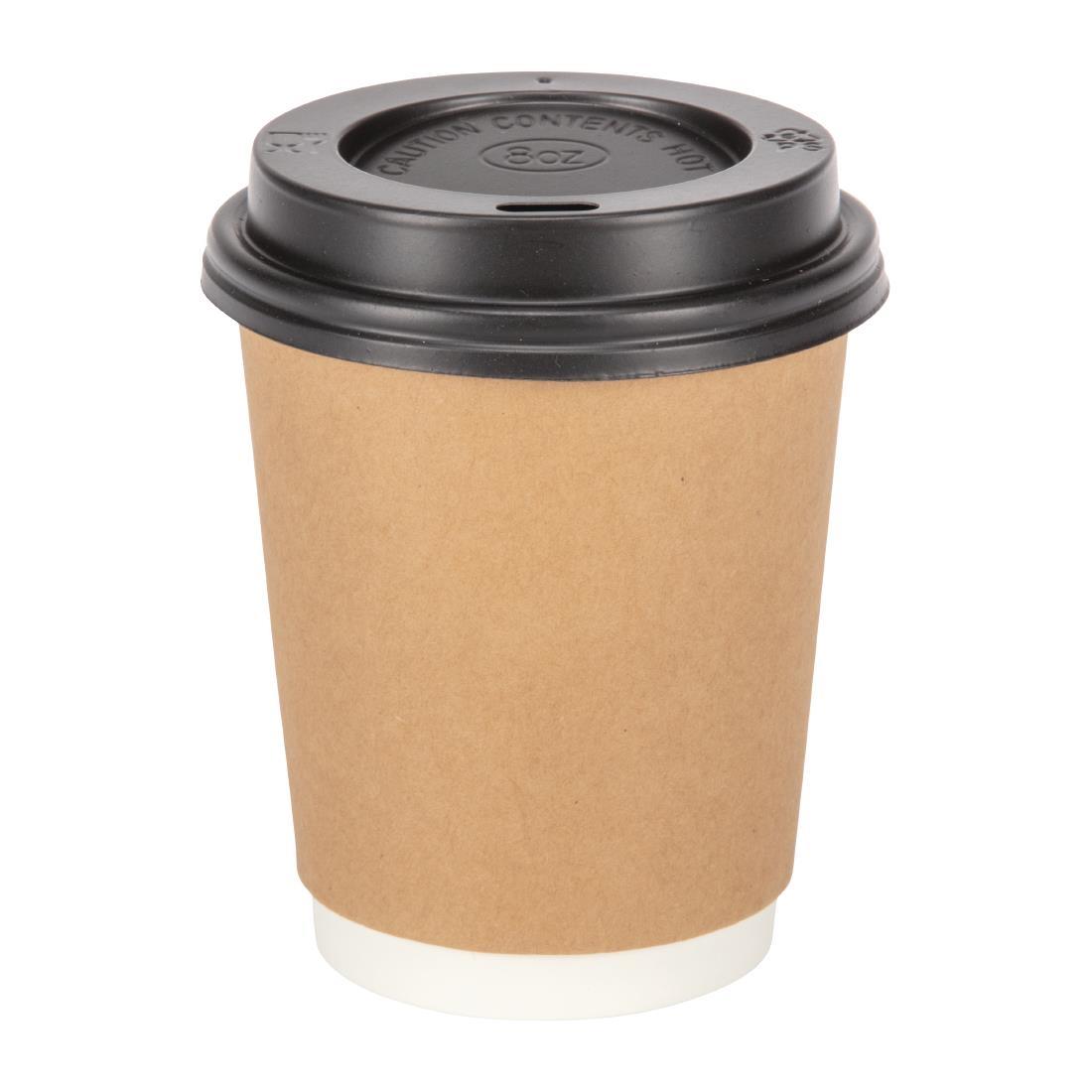Fiesta Recyclable Coffee Cups Double Wall Kraft 225ml / 8oz (Pack of 25) - GP436  - 4