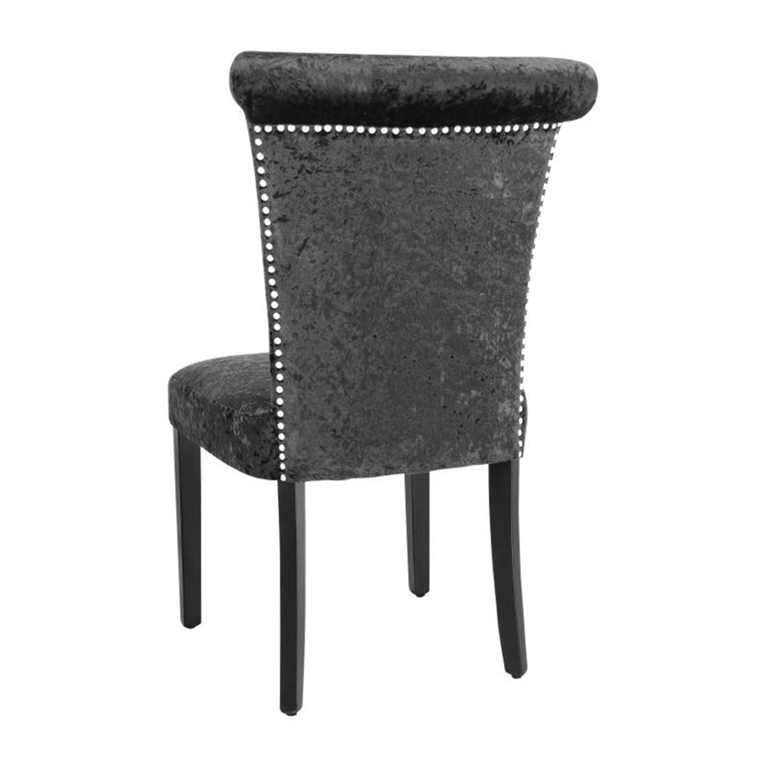 Bolero Black Crushed Velvet Dining Chair (Pack of 2) - DR307  - 5