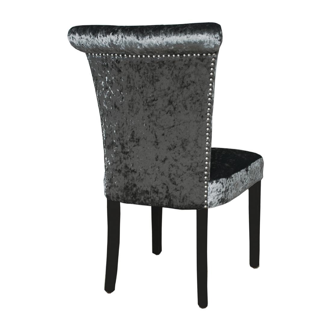 Bolero Olive Grey Crushed Velvet Dining Chair (Pack of 2) - DR308  - 2