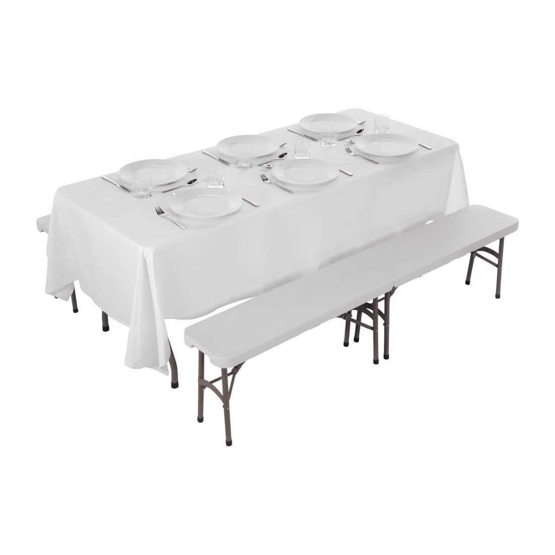 Special Offer Bolero PE Centre Folding Table 6ft with Two Folding Benches - SA425  - 2
