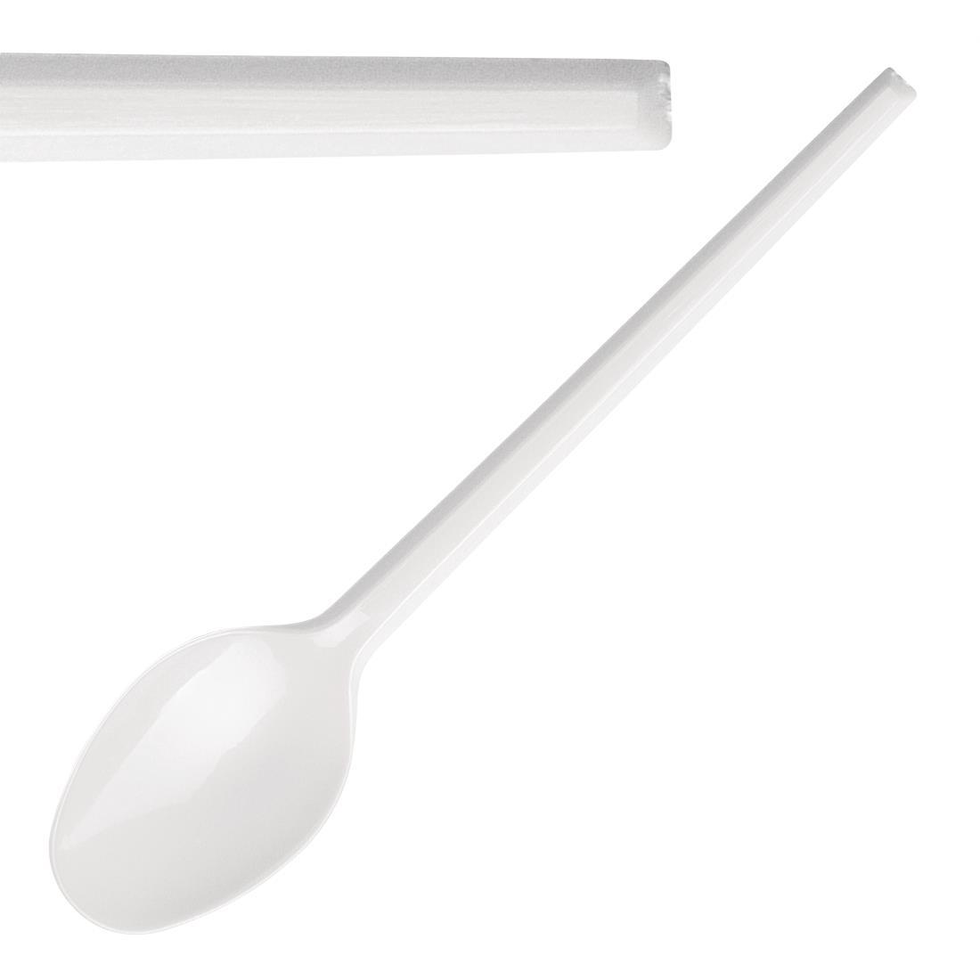 Fiesta Recyclable Lightweight Plastic Teaspoons White (Pack of 100) - U643  - 2