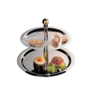 Stainless Steel 2 Tier Afternoon Tea Stand - S025  - 1